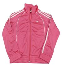 Růžová sportovní propínací mikina s logem Adidas