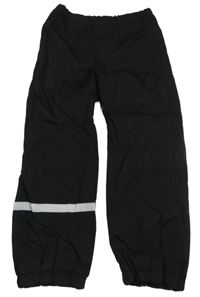 Černé šusťákové podšité kalhoty s pruhem H&M