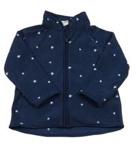 Tmavomodrá fleecová propínací mikina s hvězdami H&M