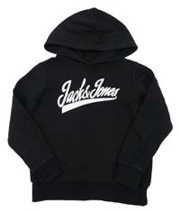 Černá mikina s nápisem a kapucí Jack & Jones