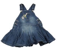 Tmavomodré riflové laclové šaty s kočičkou