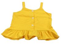 Žlutý crop top s knoflíčky 