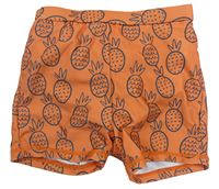 Oranžové nohavičkové plenkové plavky s ananasy Tu