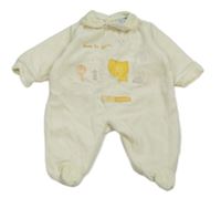 Smetanový sametový overal s kočkou 