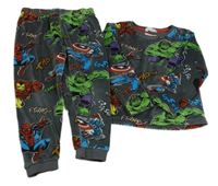 Tmavošedé plyšové pyžamo - Avengers zn. M&S