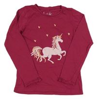 Vínové triko s jednorožcem 