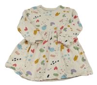 Krémové vzorované teplákové šaty George