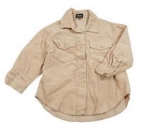 Světlerůžová manšestrová košilová bunda 