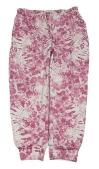 Růžovo-bílé batikované turecké kalhoty Shosho