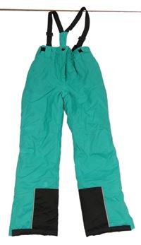 Tyrkysové šusťákové funkční oteplovačky s kšandami Yigga