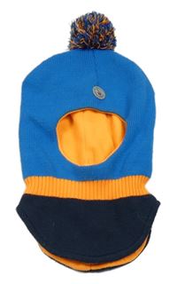 Modro-oranžová kukla s bambulí 