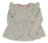 Světlešedá žebrovaná tunika s volánky River Island