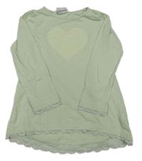 Světlezelená tunika se srdíčkem a krajkou Topolino