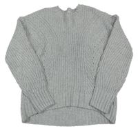 Šedý melírovaný žebrovaný svetr Abercrombie&Fitch