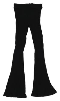 Černé žebrované flare kalhoty Matalan