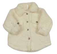 Smetanová huňatá košilová bunda