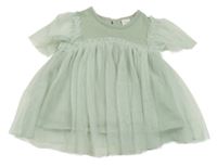 Světlezelená teplákovo/tylová tunika Next