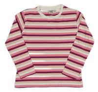 Bílo-růžové pruhované triko 