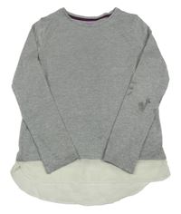 Šedé třpytivé pletené triko s halenkou F&F