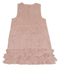 Světlerůžové šaty s volánky 