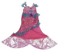 Růžovo-modré vzorované šaty- mořská panna