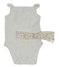 2set - Bílé body + smetanová vzorovaná čelenka 