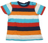 Bílo-modro-červené pruhované tričko Topomini