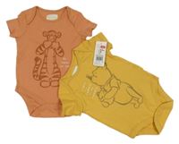 Nové - 2x body - korálové s Tygrem + okrové s Púem Disney