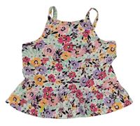 Barevný kytičkovaný peplum top zn. Matalan 