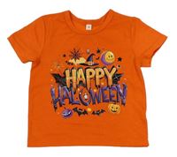 Oranžové tričko s halloweenským motivem 