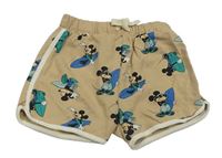 Béžové teplákové kraťasy s Mickeym H&M