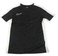 Černo-bílé funkční sportovní tričko s logem Nike