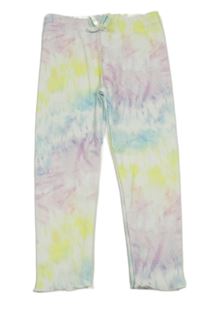 Bílo-barevné batikované žebrované legíny Matalan 