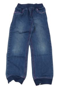 Tmavomodré cuff rifle s gumovými lemy 