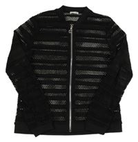 Černá síťovaná propínací mikina s River Island 