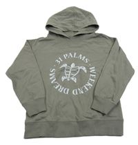 Šedá mikina se želvou a kapucí 