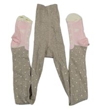 Béžovo-světlerůžové punčocháče s puntíky Primark