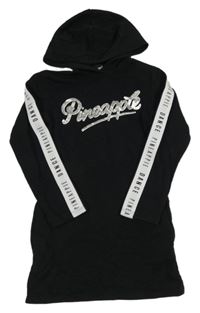 Černé teplákové šaty s logem a kapucí Pineapple