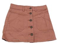 Růžová riflová propínací sukně George 