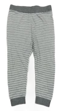 Šedo-bílé pruhované pletené kalhoty George 