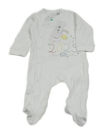 Nové - Bílý overal s duhou a nápisem Watch me grow