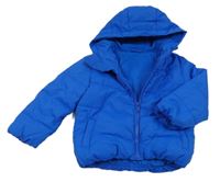 Safírová šusťáková prošívaná zimní bunda s kapucí St. Bernard