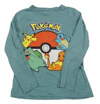 Modrozelené triko s pokémony C&A