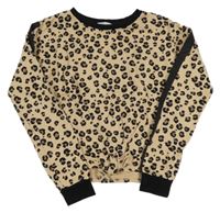 Béžovo-černá vzorovaná crop mikina s uzlem H&M