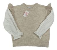 Nové - Béžová svetrová vesta se všitou halenkou Matalan