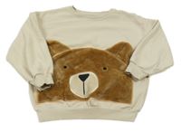 Béžová oversize mikina s medvídkem George