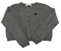 Šedý propínací crop svetr s flitry H&M