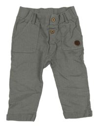 Šedé vzorované plátěné kalhoty Topomini 