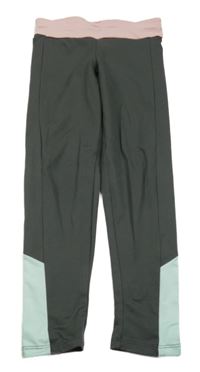 Šedo-růžovo-světlezelené sportovní legíny Active Touch