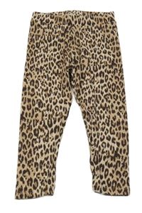 Béžovo-hnědé vzorované žebrované legíny River Island